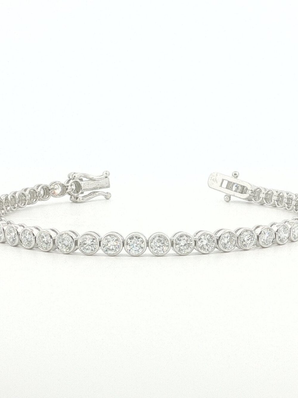 5.00Ct Lab Grown Diamond Bezel Set Tennis Bracelet in 14K White Gold